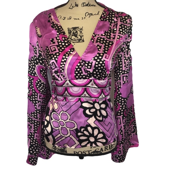 Alice & Trixie Tops - Alice & Trixie m silk kimono purple top tie back